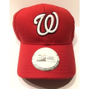 Washington Nationals Hat Cap Strap Back Wool Blend Red MLB Baseball New Era Mens
